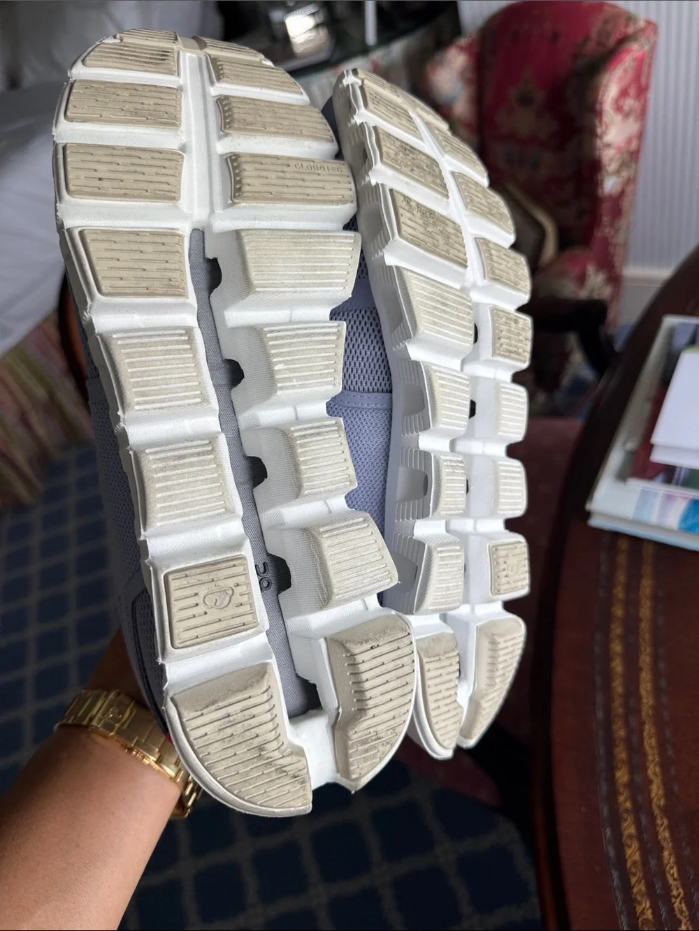 On Running Women's Athletic Sneakers in Lavender and Gray